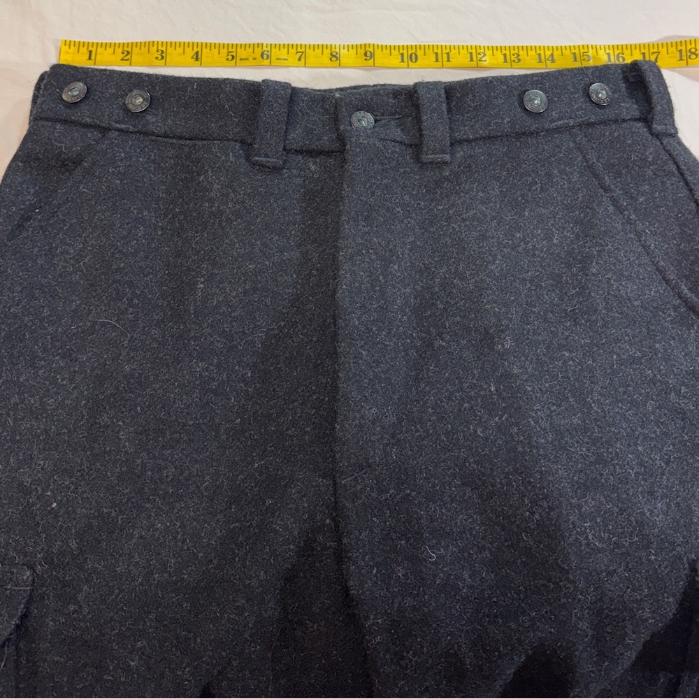 Vintage Filson Mackinaw 100% Wool Pants Mens 34x33 Black Trousers USA Made Heavy - Picture 3 of 10